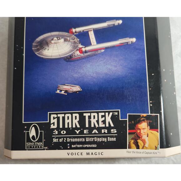 Hallmark Star Trek 30 Years Set Of 2 Ornaments With Display Case 1996 Brand New - Picture 5 of 6